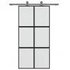 vidaXL Schiebetür Schwarz 102,5x205 cm Hartglas und Produktbild-Vorschau 8