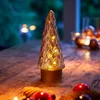 LED Winterglas Dekoration Tannenbaum mit Timer Battierien Produktbild-Vorschau 3