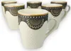 6er Set Dickwandige Kaffeetassen mit Muster aus Porzellan Produktbild-Vorschau 1