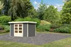 Karibu Gartenhaus "Calabar 4" SET terragrau mit Boden und Produktbild-Vorschau 2