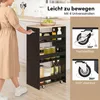 Smukły 4-poziomowy wózek kuchenny z uchwytem i poręczami, Podgląd zdjęcia produktu 3