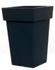 A dark gray planter pot is shown against a white background. Voir les images du produit