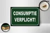 Holzschild Hinweis 18x12 cm Consumptie verplicht Verbrauch Produktbild-Vorschau 3