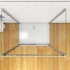 A top-down view of a shower enclosure with a white shower tray and glass panels. Produktbild-Vorschau