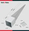 A diagram showing a metal ground spike with dimensions and accompanying screws. Produktbild-Vorschau