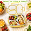 Bento Lunchbox, Edelstahl Brotdose mit 3 Fächern & dichtem Produktbild-Vorschau 7