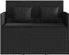 vidaXL Panca da giardino con cuscini in polirattan nero Anteprima dell’immagine prodotto 4