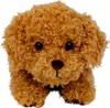 A brown, curly-haired stuffed dog toy. Produktbild-Vorschau