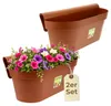 2er Set Geländerkasten Balkon mit Wasserspeicher Blumentopf Produktbild-Vorschau 1