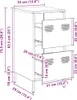 vidaXL Credenza nera 35x39x73,5 cm Acciaio laminato a Anteprima dell’immagine prodotto 8