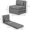 HOMCOM 2 w 1 rozkładana sofa z funkcją spania, wygląd lnu, Podgląd zdjęcia produktu 3