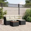 vidaXL 5-tlg. Garten-Sofagarnitur mit Kissen Schwarz Poly Produktbild-Vorschau 2