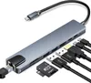 USB-C-Hub 8-in-1 Grau Aluminium mit 4K HDMI, USB 3.0, USB-C Produktbild-Vorschau 1