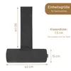 A diagram showing the dimensions of a dark gray cushion for a garden chair. Produktbild-Vorschau
