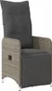 vidaXL Gartensessel Verstellbar mit Kissen Grau Poly Rattan Produktbild-Vorschau 1