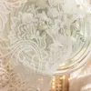 Tenda bianca in voile con ricami floreali e pizzo, tenda Anteprima dell’immagine prodotto 10