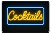 Blechschild Cocktails 20x30 cm Neonschrift Metallschild Bar Produktbild-Vorschau 1