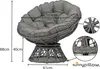 sunnypillow Papasansessel | Rattansessel mit Kissen rund Produktbild-Vorschau 2