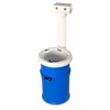 A blue and white skimmer for a swimming pool, shown against a white background. Produktbild-Vorschau