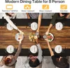 A group of people are gathered around a large wooden dining table, enjoying a meal and drinks. Náhled obrázku produktu