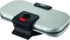 A silver and black waffle maker is shown on a white background. Produktbild-Vorschau
