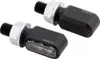 Two black motorcycle turn signals with silver mounting hardware are shown against a white background. Podgląd zdjęcia produktu