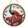 GKA XL Sonnenfänger roter Pfau 20 cm Buntglas Lichtfänger Produktbild-Vorschau 2