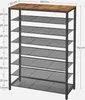 A multi-tiered shoe rack with measurements indicated. Náhled obrázku produktu