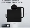 Schwarze Edelstahl-Toilettenpapierhalterung selbstklebend Produktbild-Vorschau 3