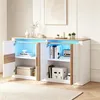 Merax Hochglanz Sideboard mit RGB LED Beleuchtung und 4 Produktbild-Vorschau 7