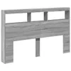 Design LED-Kopfteil mit Ablage Grau Sonoma 160x17x102 cm, Produktbild-Vorschau 3
