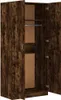 An open wardrobe with a wood grain finish. Voir les images du produit