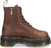 A single brown Dr. Martens boot shown from the side. Produktbild-Vorschau