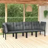 vidaXL 4-tlg. Garten-Lounge-Set Schwarz und Grau Poly Produktbild-Vorschau 2