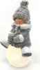 Winterkind Mädchen auf LED Schneeball 19cm Dekofigur Produktbild-Vorschau 1