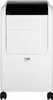 A white portable air conditioner with a black control panel and wheels. Voir les images du produit