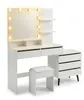 Relaxdays Schminktisch, Mit LED Spiegel & Hocker, Produktbild-Vorschau 10