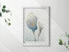 Illustration von Blumen mit Gold– Wandbild mit Rahmen – Produktbild-Vorschau 2