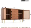 okwish Kommode mit 2 Türen und 3 Schubladen, Rattan Produktbild-Vorschau 5