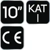 Three black squares with white text and symbols on a white background. Produktbild-Vorschau