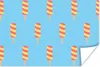 MuchoWow® Poster Eiscreme - Muster - Blau - Gelb 120x80 cm Produktbild-Vorschau 1