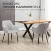 HOMCOM Esszimmerstühle 2er Set Küchenstuhl mit Rückenlehne, Produktbild-Vorschau 4