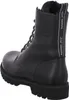 A black leather boot with fur lining and laces, shown from the back. Voir les images du produit