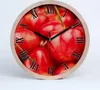 Holzuhr 25fi cm wanduhr - schwarze Spitzen - Kirsche Produktbild-Vorschau 1