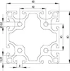 Länge 1260mm - Aluminiumprofil 80x80L I-Typ Nut 8 (leicht), Produktbild-Vorschau 2