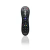 A black Philips remote control is shown against a white background with its reflection below. Produktbild-Vorschau