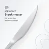 A close-up of a steak knife with text describing its features. Produktbild-Vorschau