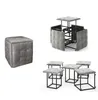 Hocker Set 5-in-1 Sitzhocker-Transformer XL 50 cm Grau Produktbild-Vorschau 1