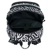 An open backpack with a black and white abstract pattern. Podgląd zdjęcia produktu
