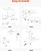 Instructional diagram showing the steps to assemble a balcony hanging table. Voir les images du produit